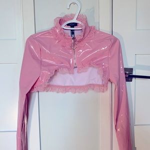 Widow Pink Vinyl Shrug Top